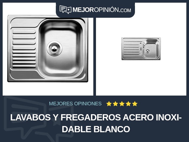 Lavabos y fregaderos Acero inoxidable Blanco