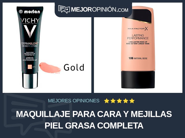 Maquillaje para cara y mejillas Piel grasa Completa