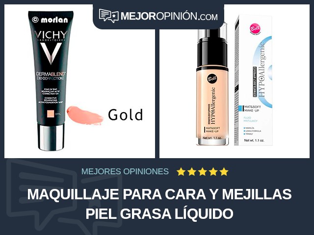 Maquillaje para cara y mejillas Piel grasa Líquido