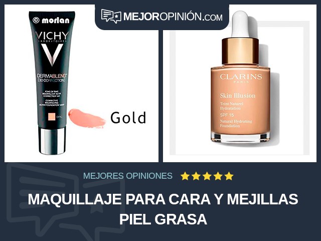 Maquillaje para cara y mejillas Piel grasa