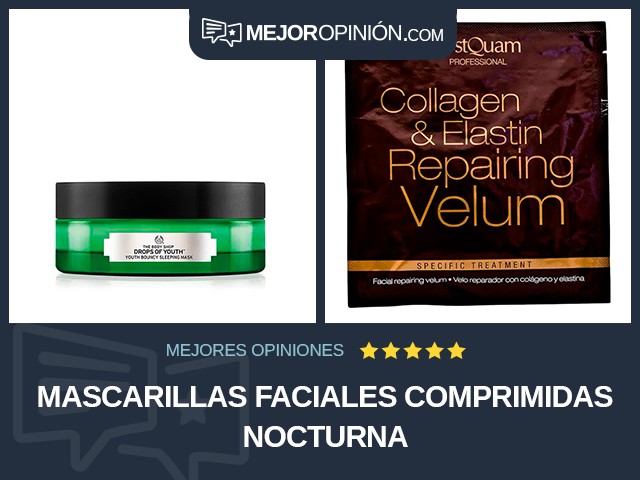 Mascarillas faciales comprimidas Nocturna