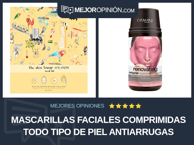 Mascarillas faciales comprimidas Todo tipo de piel Antiarrugas