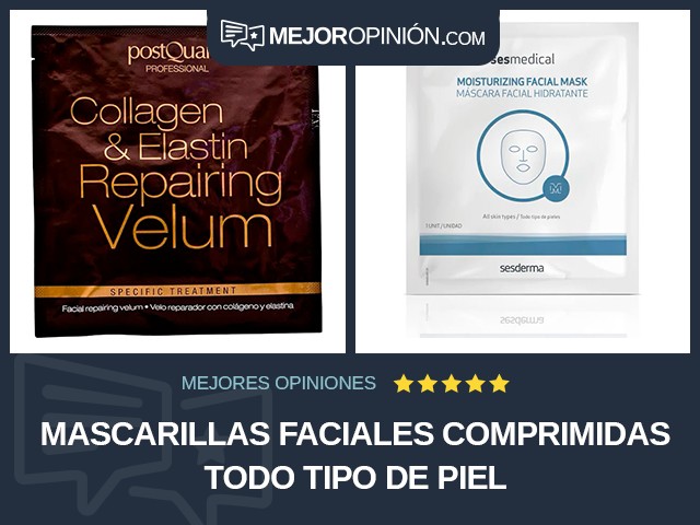 Mascarillas faciales comprimidas Todo tipo de piel