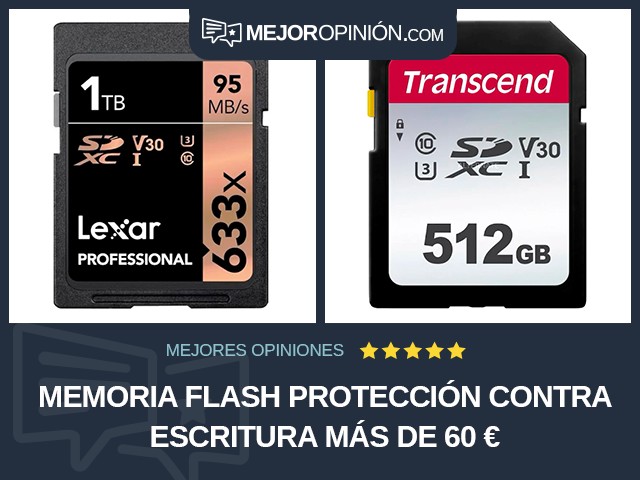 Memoria flash Protección contra escritura Más de 60 €