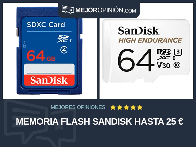 Memoria flash SanDisk Hasta 25 €