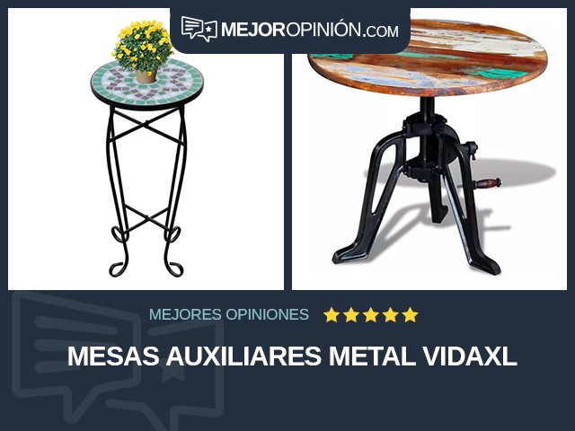 Mesas auxiliares Metal vidaXL