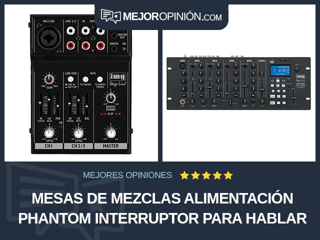 Mesas de mezclas Alimentación Phantom Interruptor para hablar