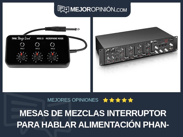 Mesas de mezclas Interruptor para hablar Alimentación Phantom