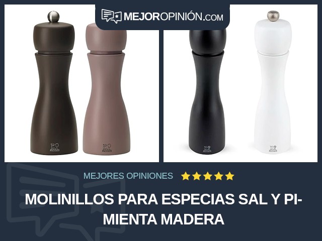 Molinillos para especias Sal y pimienta Madera