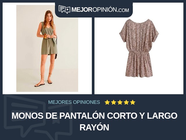 Monos de pantalón corto y largo Rayón