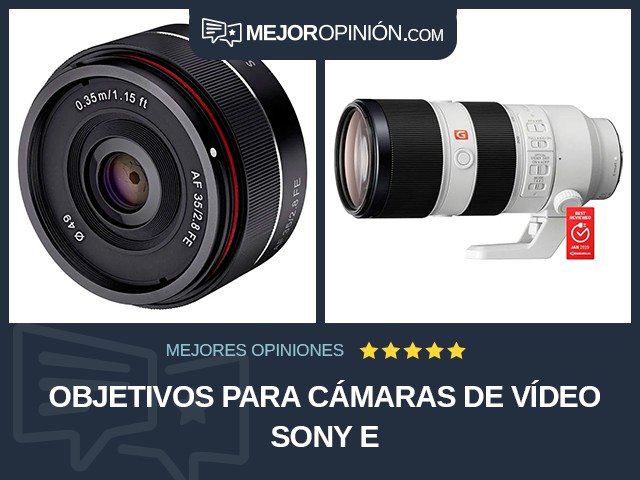 Objetivos para cámaras de vídeo Sony E