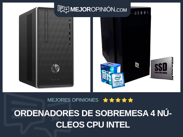 Ordenadores de sobremesa 4 núcleos CPU Intel