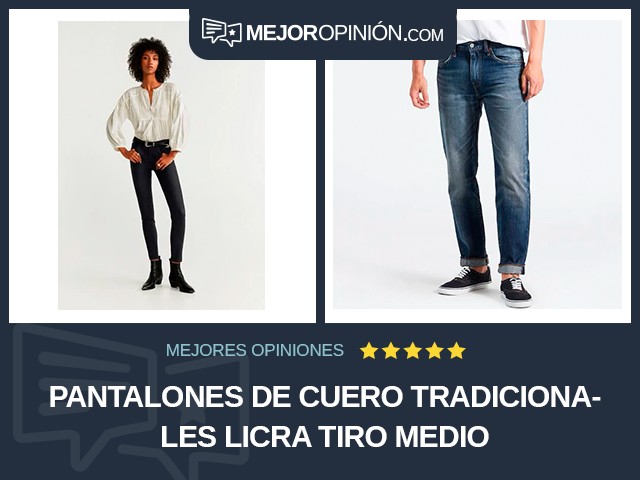 Pantalones de cuero tradicionales Licra Tiro medio