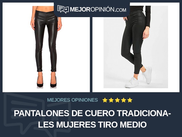 Pantalones de cuero tradicionales Mujeres Tiro medio