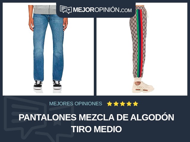 Pantalones Mezcla de algodón Tiro medio