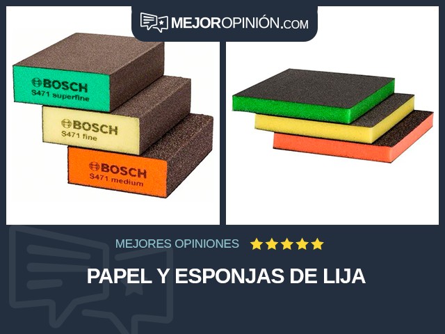 Papel y esponjas de lija