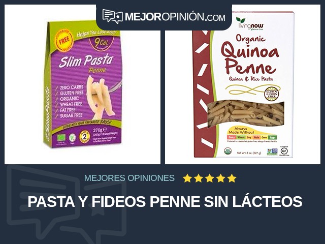 Pasta y fideos Penne Sin lácteos