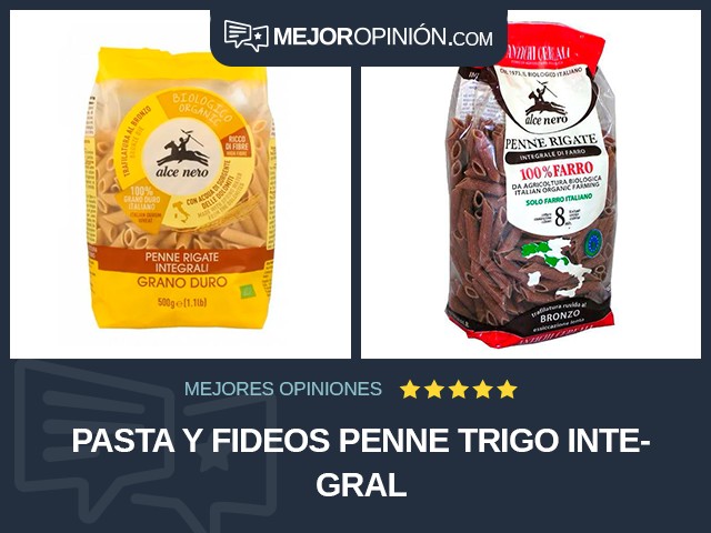 Pasta y fideos Penne Trigo integral