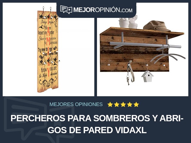 Percheros para sombreros y abrigos De pared vidaXL