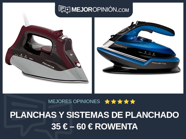 Planchas y sistemas de planchado 35 € – 60 € Rowenta