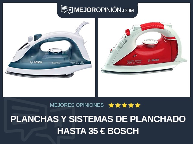 Planchas y sistemas de planchado Hasta 35 € Bosch