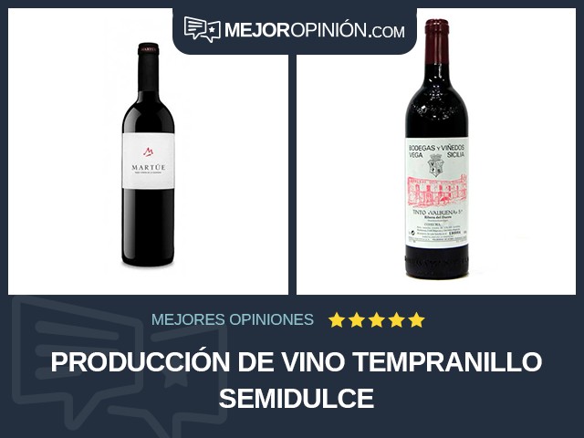 Producción de vino Tempranillo Semidulce