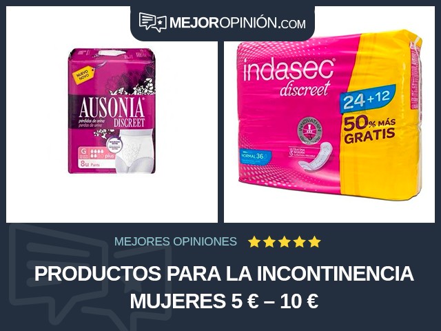 Productos para la incontinencia Mujeres 5 € – 10 €