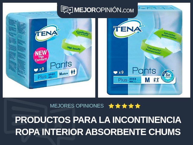 Productos para la incontinencia Ropa interior absorbente Chums