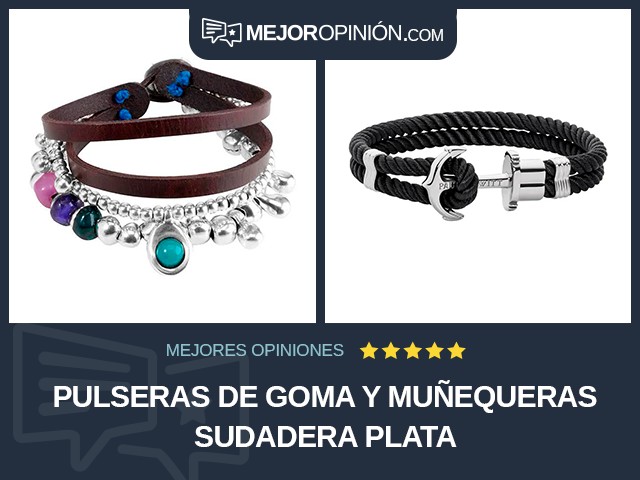 Pulseras de goma y muñequeras sudadera Plata