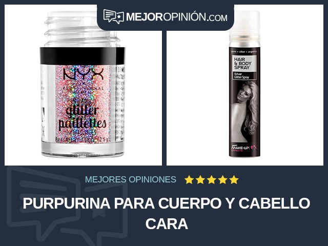 Purpurina para cuerpo y cabello Cara