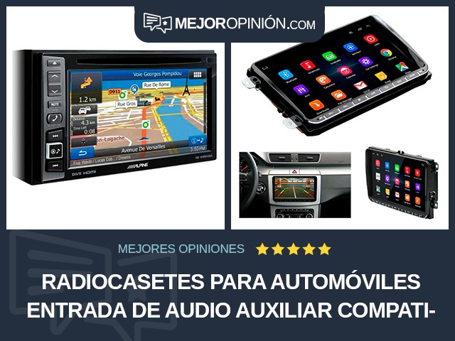 Radiocasetes para automóviles Entrada de audio auxiliar Compatibilidad con cámara de visión trasera