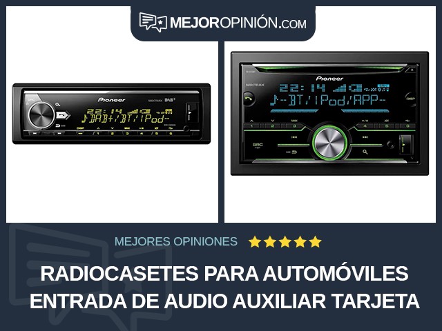 Radiocasetes para automóviles Entrada de audio auxiliar Tarjeta SD