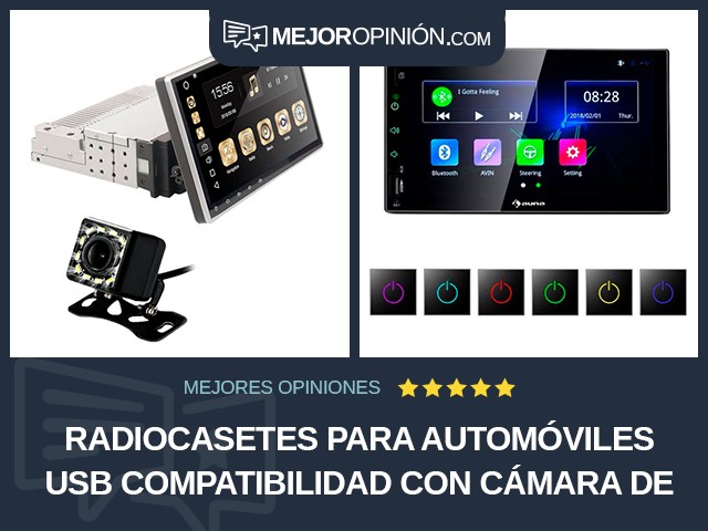 Radiocasetes para automóviles USB Compatibilidad con cámara de visión trasera