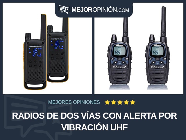 Radios de dos vías Con alerta por vibración UHF