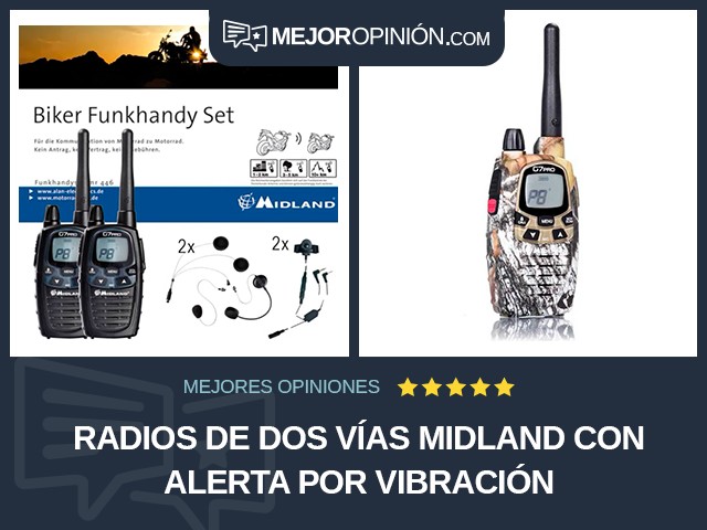 Radios de dos vías Midland Con alerta por vibración