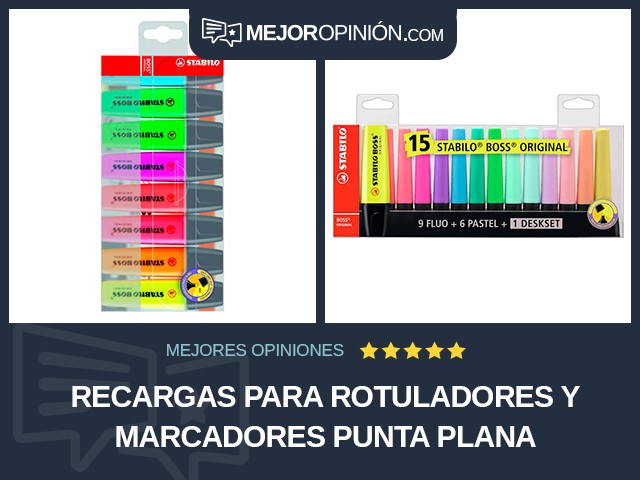 Recargas para rotuladores y marcadores Punta plana