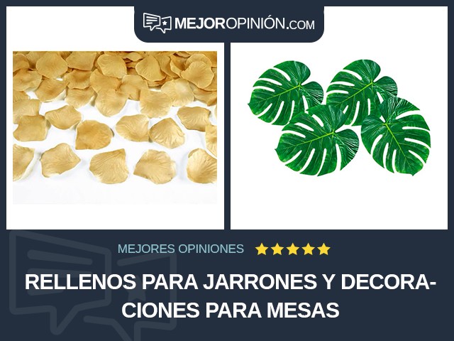 Rellenos para jarrones y decoraciones para mesas