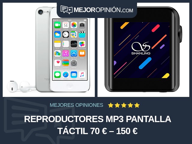 Reproductores MP3 Pantalla táctil 70 € – 150 €