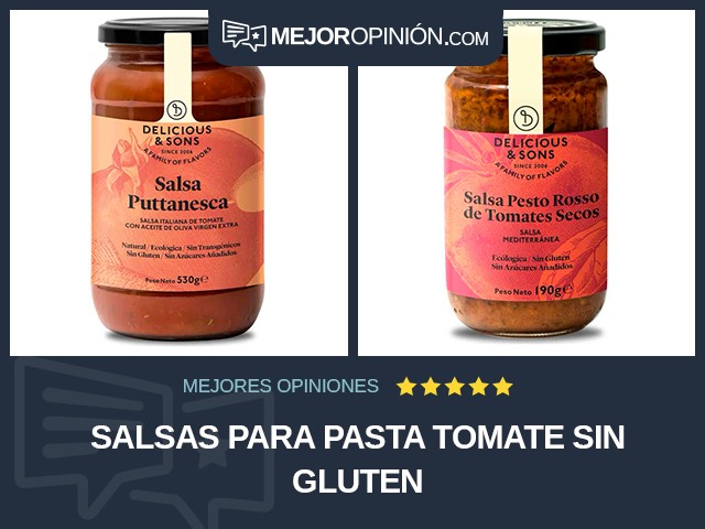 Salsas para pasta Tomate Sin gluten