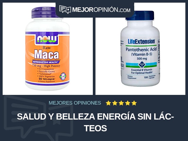 Salud y belleza Energía Sin lácteos