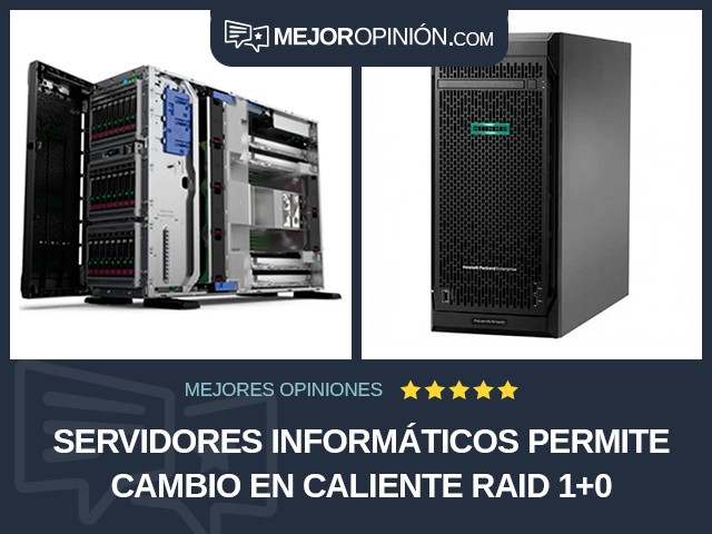 Servidores informáticos Permite cambio en caliente RAID 1+0