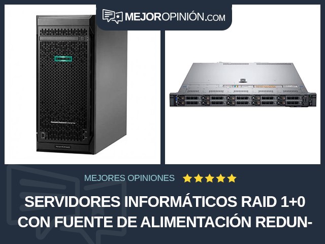 Servidores informáticos RAID 1+0 Con fuente de alimentación redundante