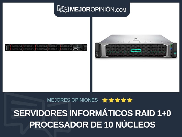 Servidores informáticos RAID 1+0 Procesador de 10 núcleos