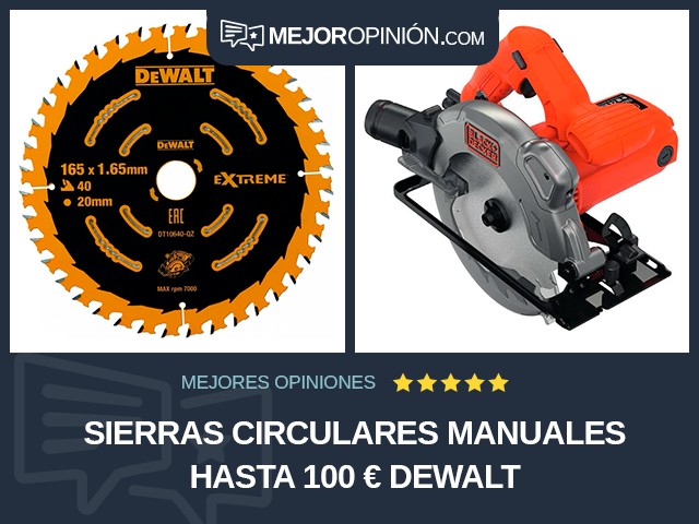 Sierras circulares manuales Hasta 100 € DEWALT