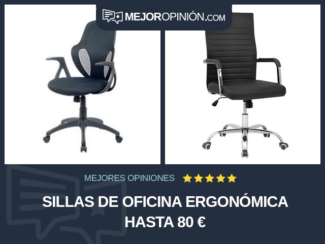 Sillas de oficina Ergonómica Hasta 80 €