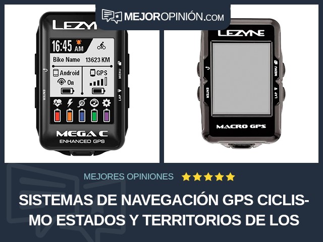 Sistemas de navegación GPS Ciclismo Estados y Territorios de los Estados Unidos