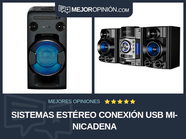 Sistemas estéreo Conexión USB Minicadena