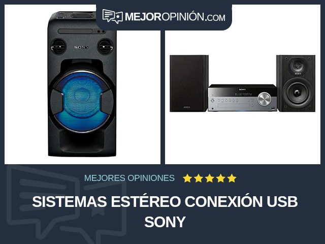 Sistemas estéreo Conexión USB Sony