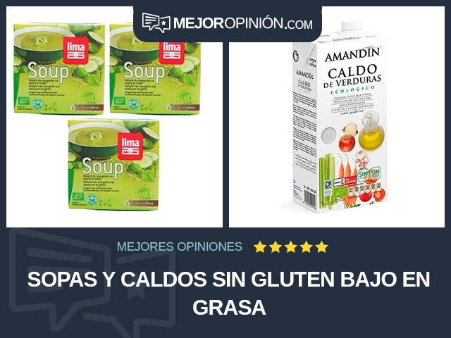 Sopas y caldos Sin gluten Bajo en grasa