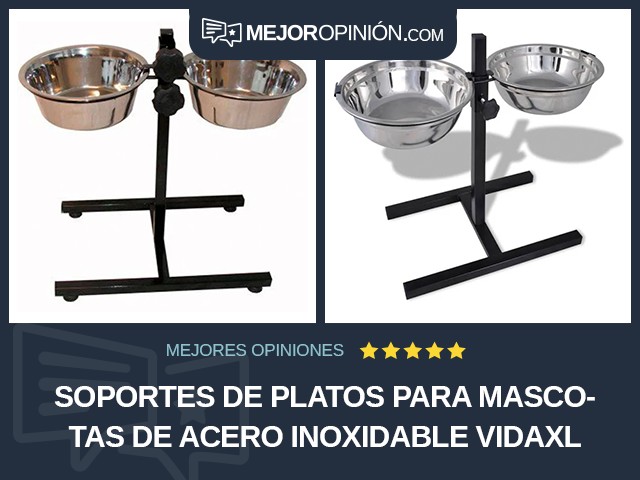 Soportes de platos para mascotas De acero inoxidable vidaXL